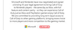 Nintendo X Microsoft: firmato accordo decennale per Call of Duty